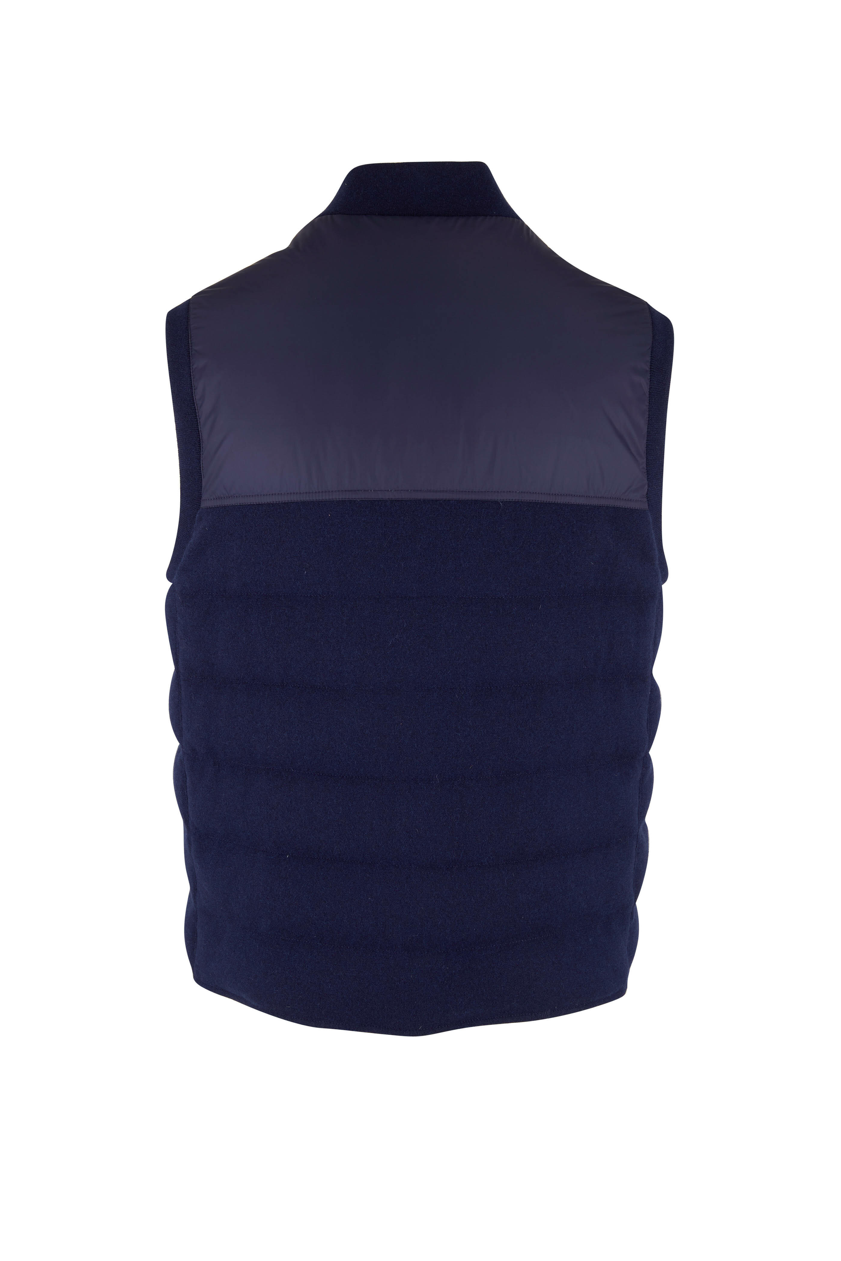 Brunello Cucinelli - Blue Mixed Media Reversible Vest