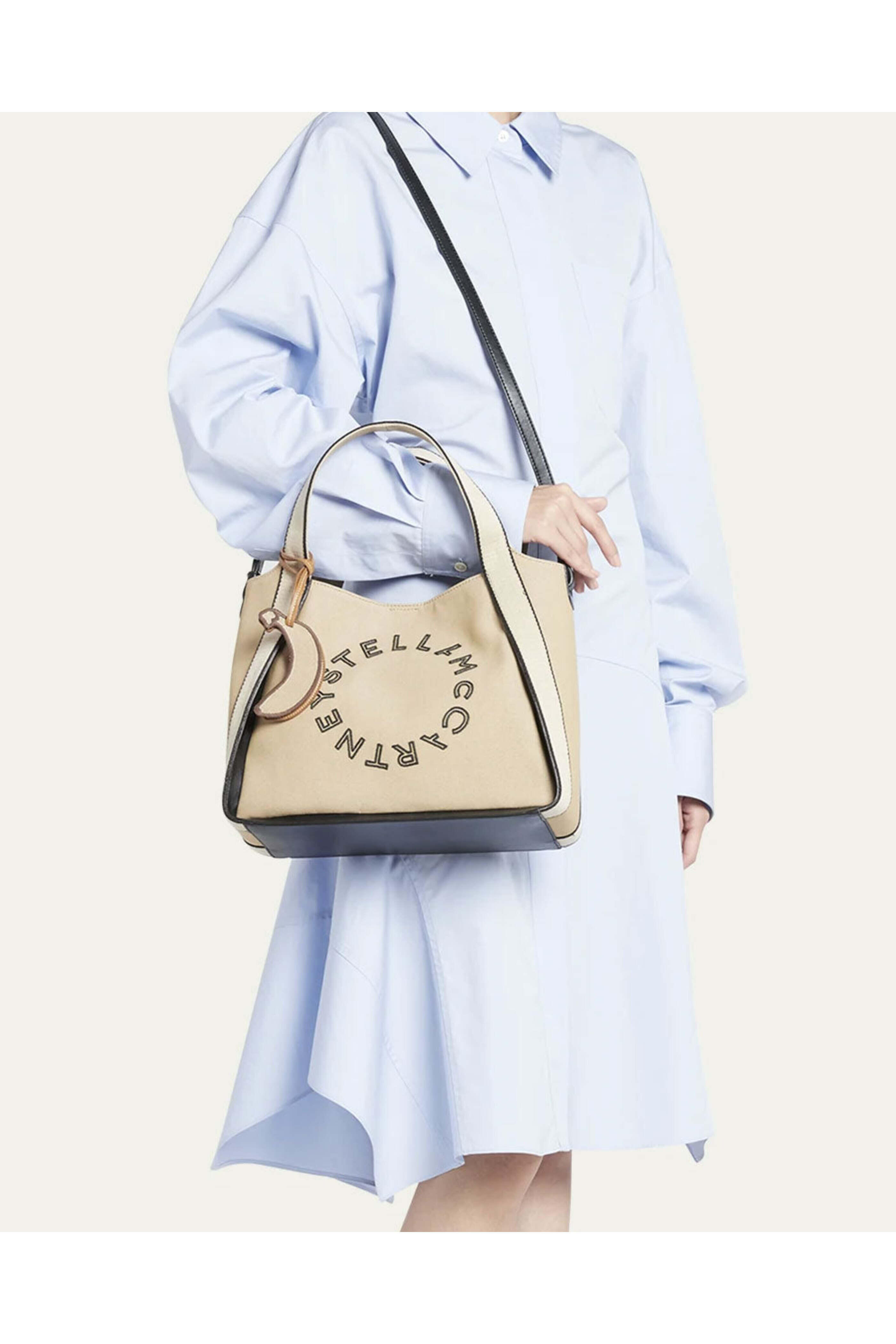Stella McCartney - Logo Canvas Shopper Tote in Sand
