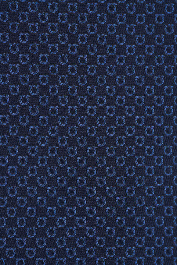 Ferragamo Dark Blue Gancini Jacquard Necktie - view 2
