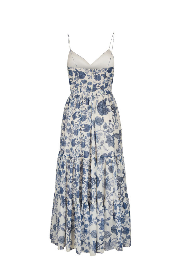 Sachin + Babi - Dalia Indigo & Ivory Watercolor Tapestry Dress 