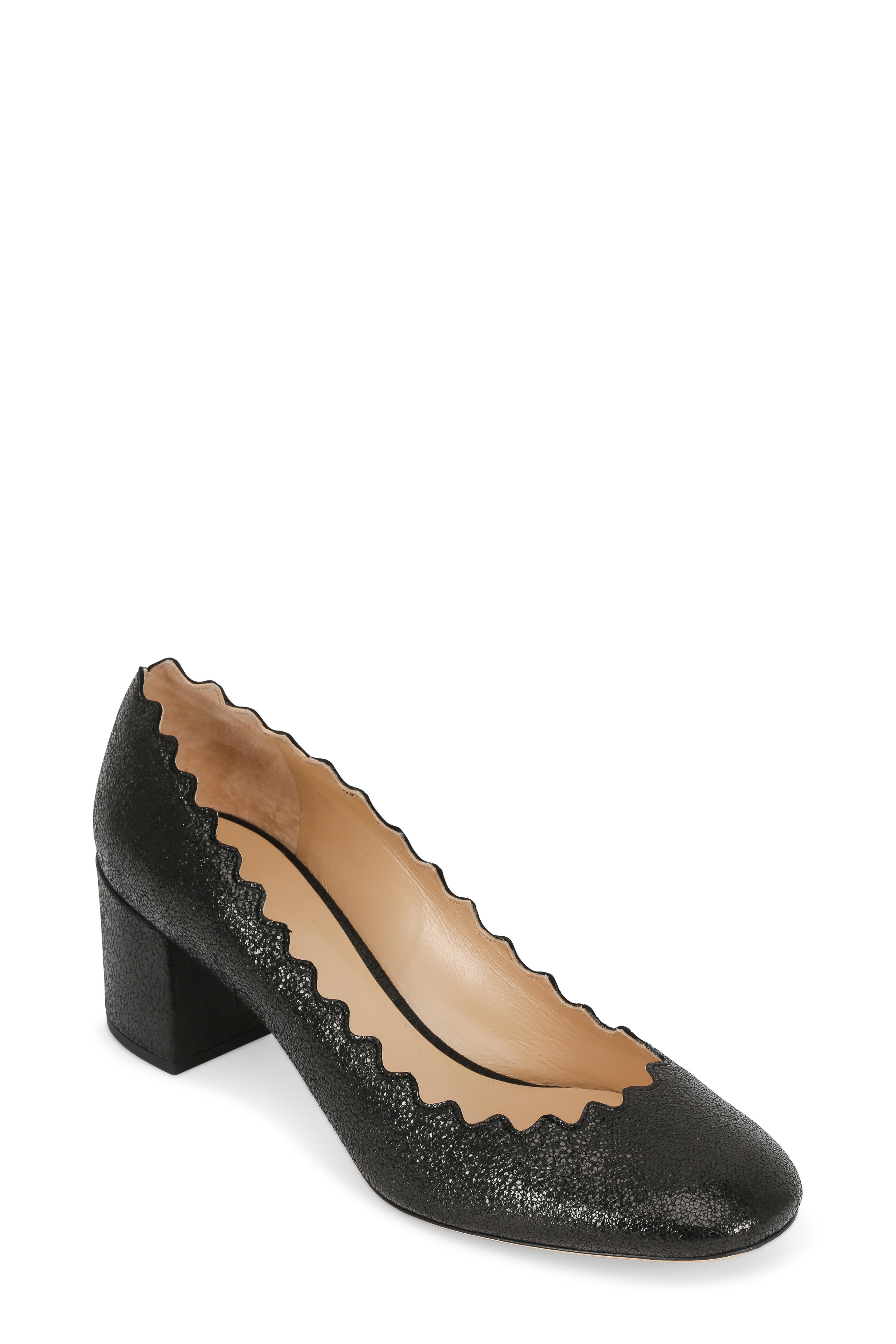 Chloé - Lauren Black Metallic Leather Pump, 50mm