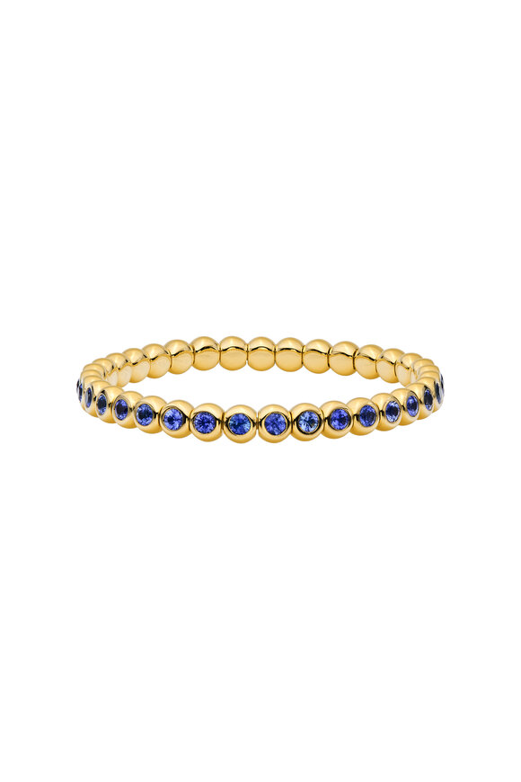 Ruchi 18k Yellow Gold Marguerite Blue Sapphire Bracelet - view 1