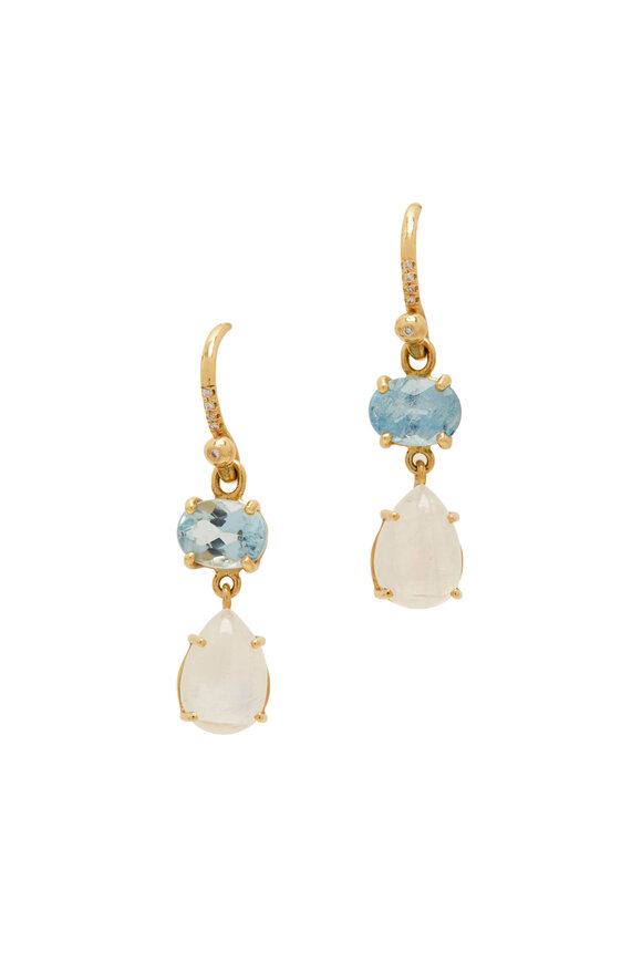 Irene Neuwirth Aquamarine & Moonstone Earrings