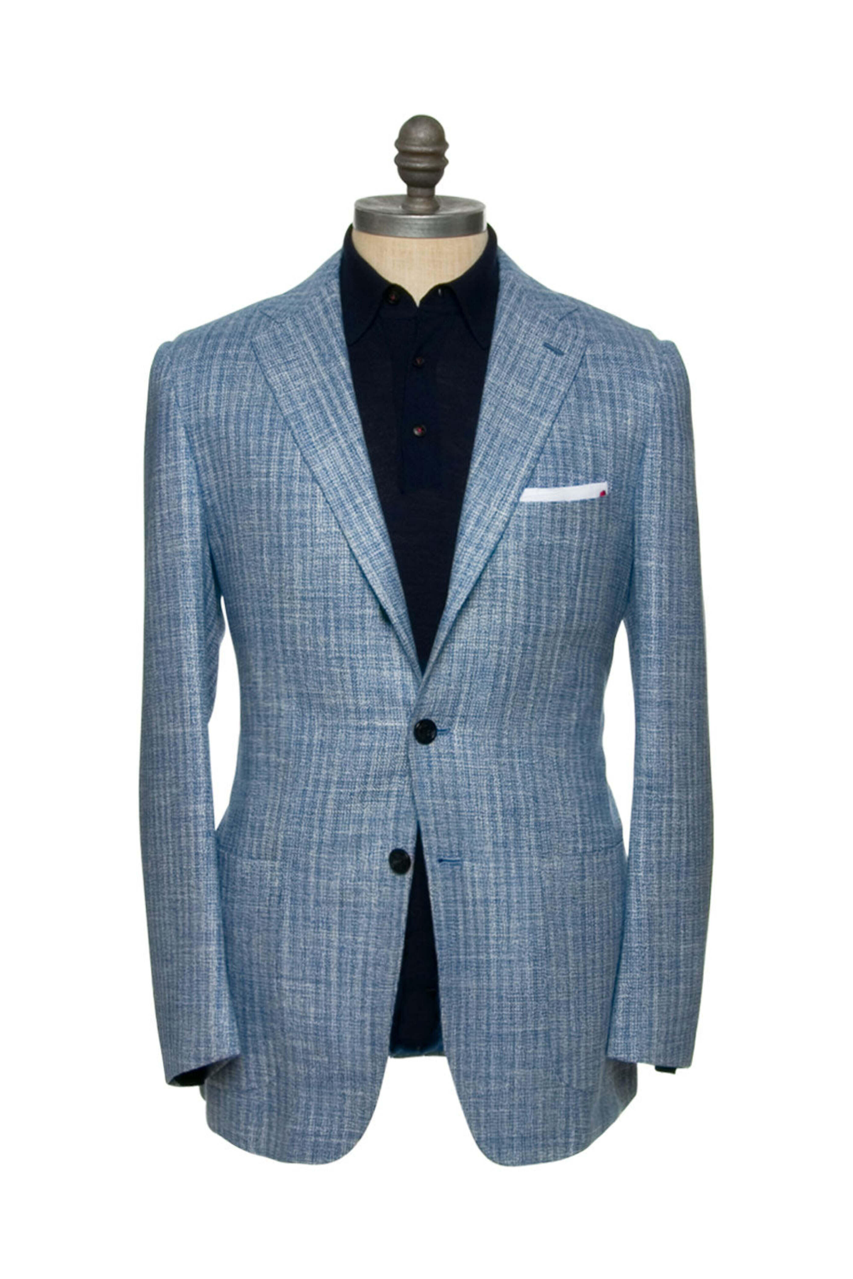Kiton - Light Blue and White Textured Sportcoat