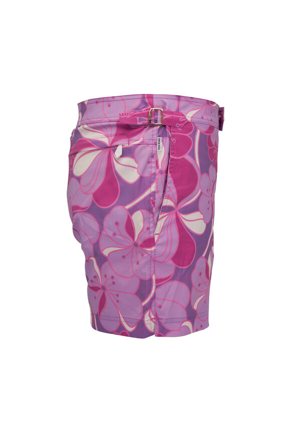 Tom Ford - Purple Floral Print Swim Trunks