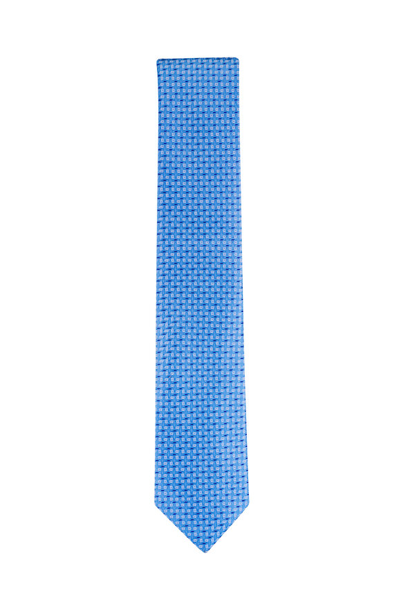 Canali Blue Textured Silk Necktie