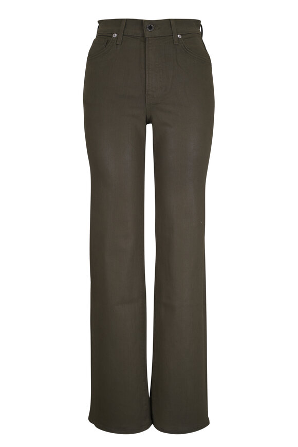 Veronica Beard Crosbie Loden Coated Slim Wide-Leg Jean - view 1