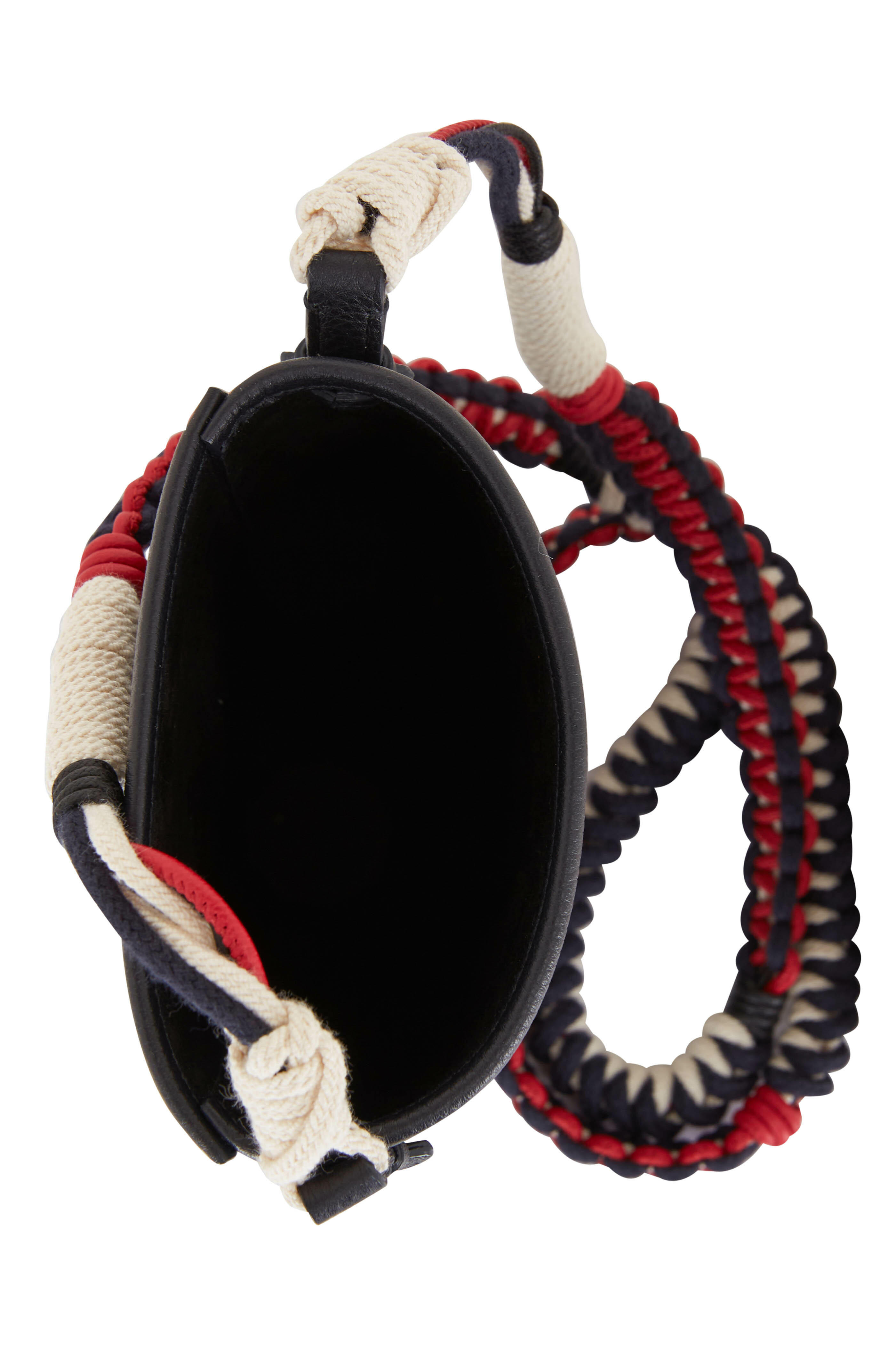 Loro Piana - Navy Leather Phone Bag with Scooby Woven Strap
