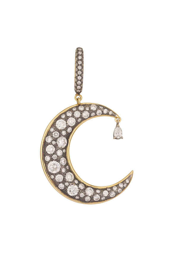 Mariani 18k Yellow Gold Moon Diamond Pendant - view 1
