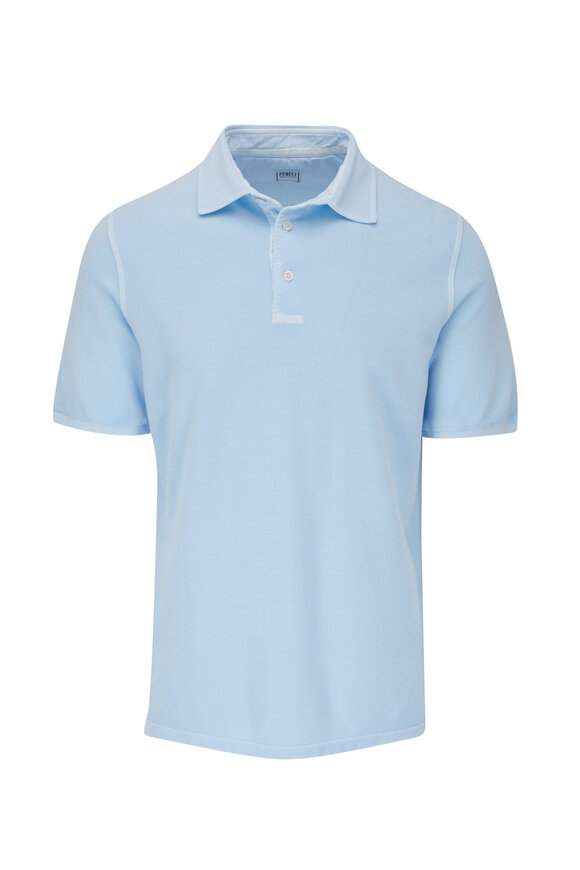 Fedeli - Light Blue Frosted Piqué Polo