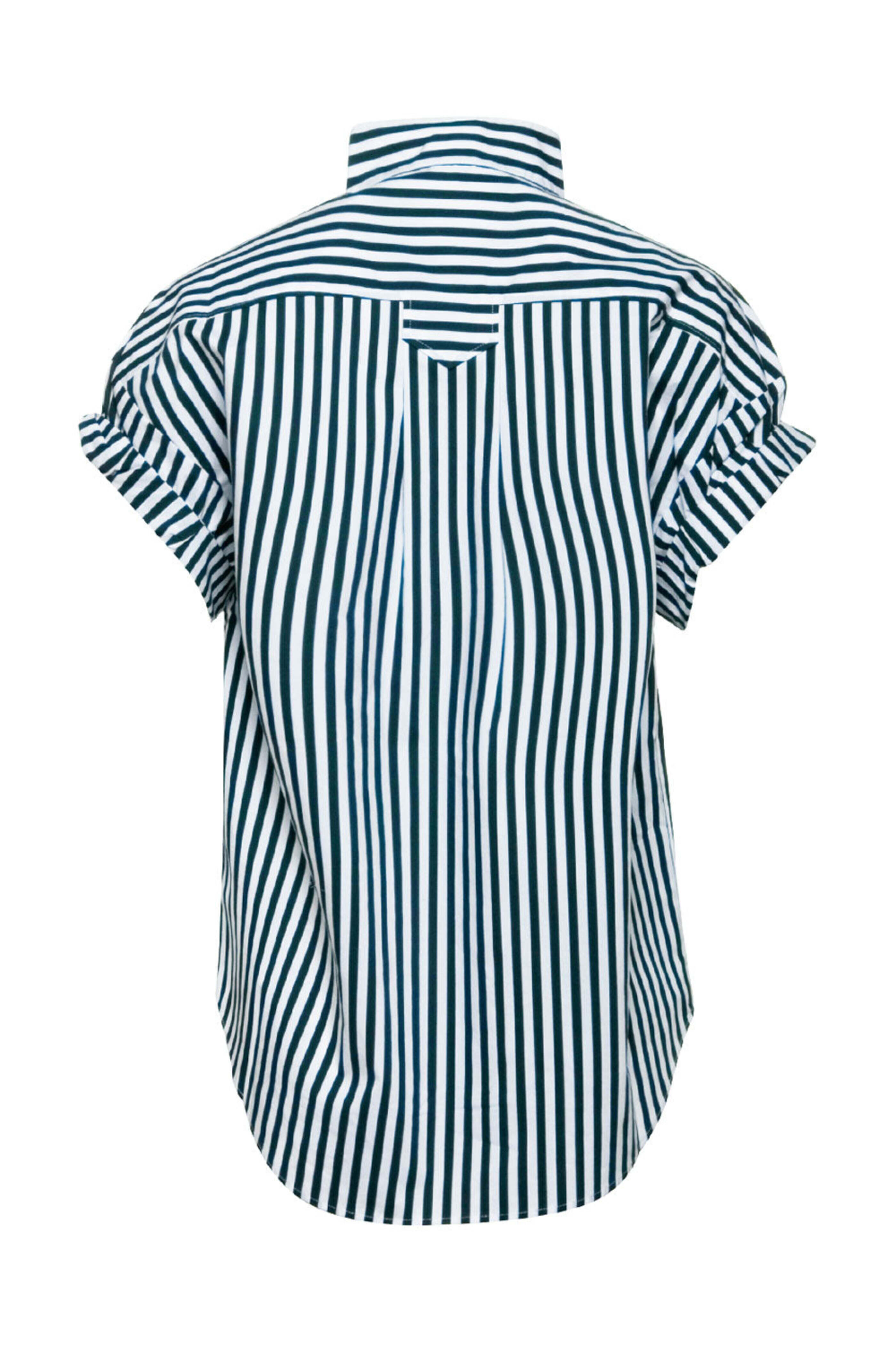 Frame - Navy Stripe Sheila Pocket Shirt