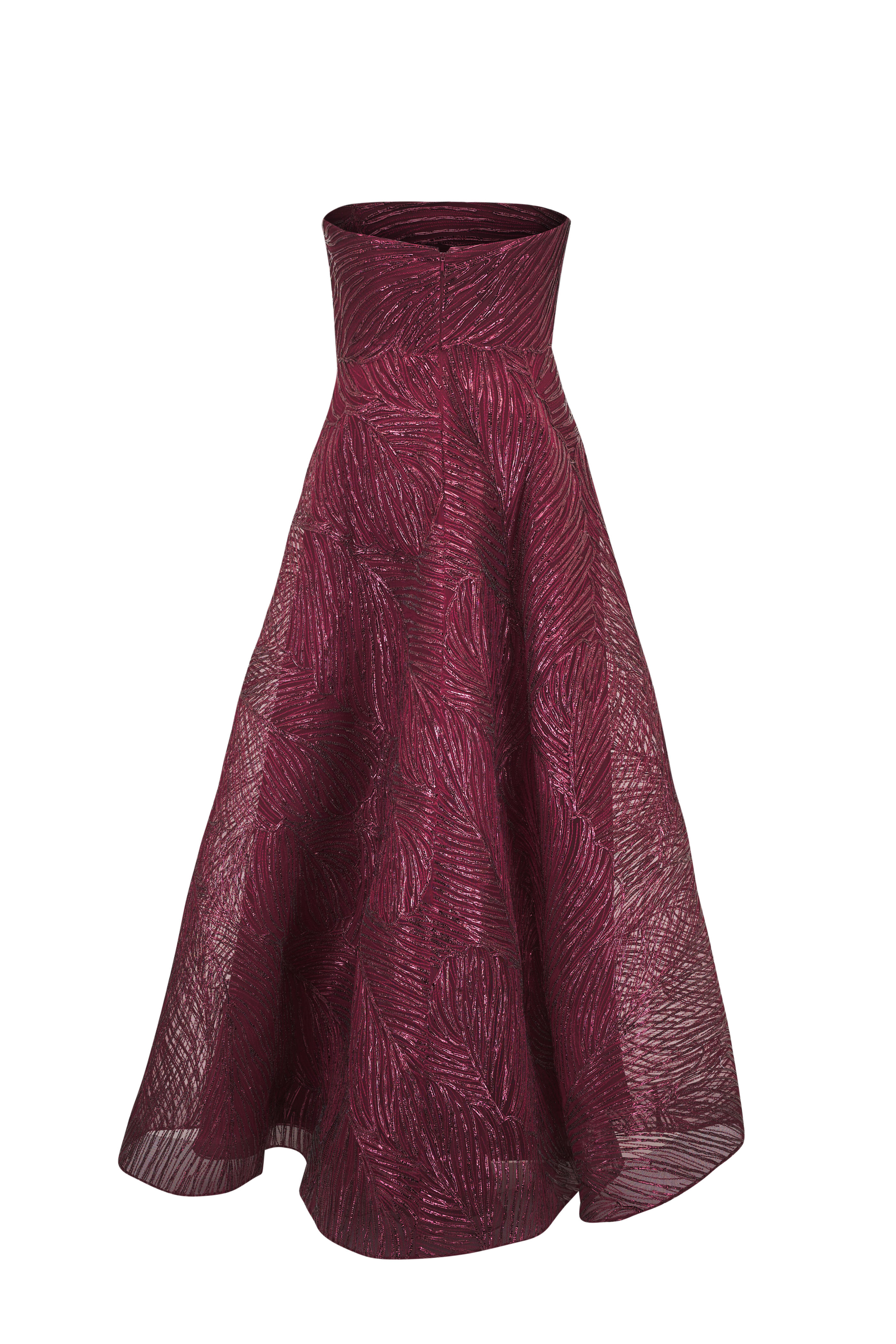 Naeem Khan - Bordeaux Strapless Gown