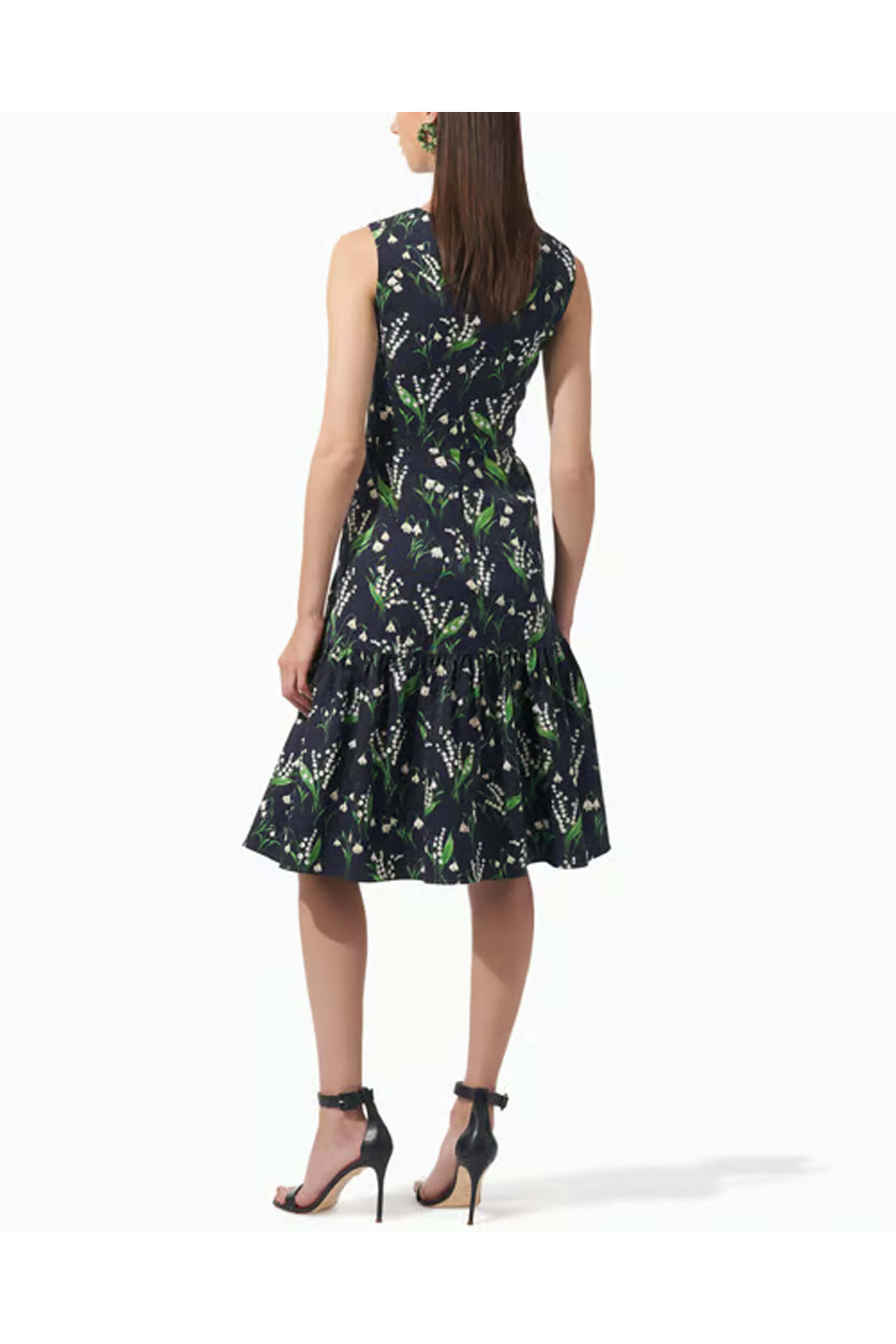 Carolina Herrera - Midnight Lily Valley Sleeveless Dress Carolina Herrera - Midnight Lily Valley Sleeveless Dress
