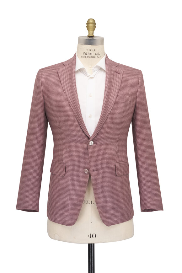 Atelier Munro Pink Houndstooth Silk Sportcoat - view 3