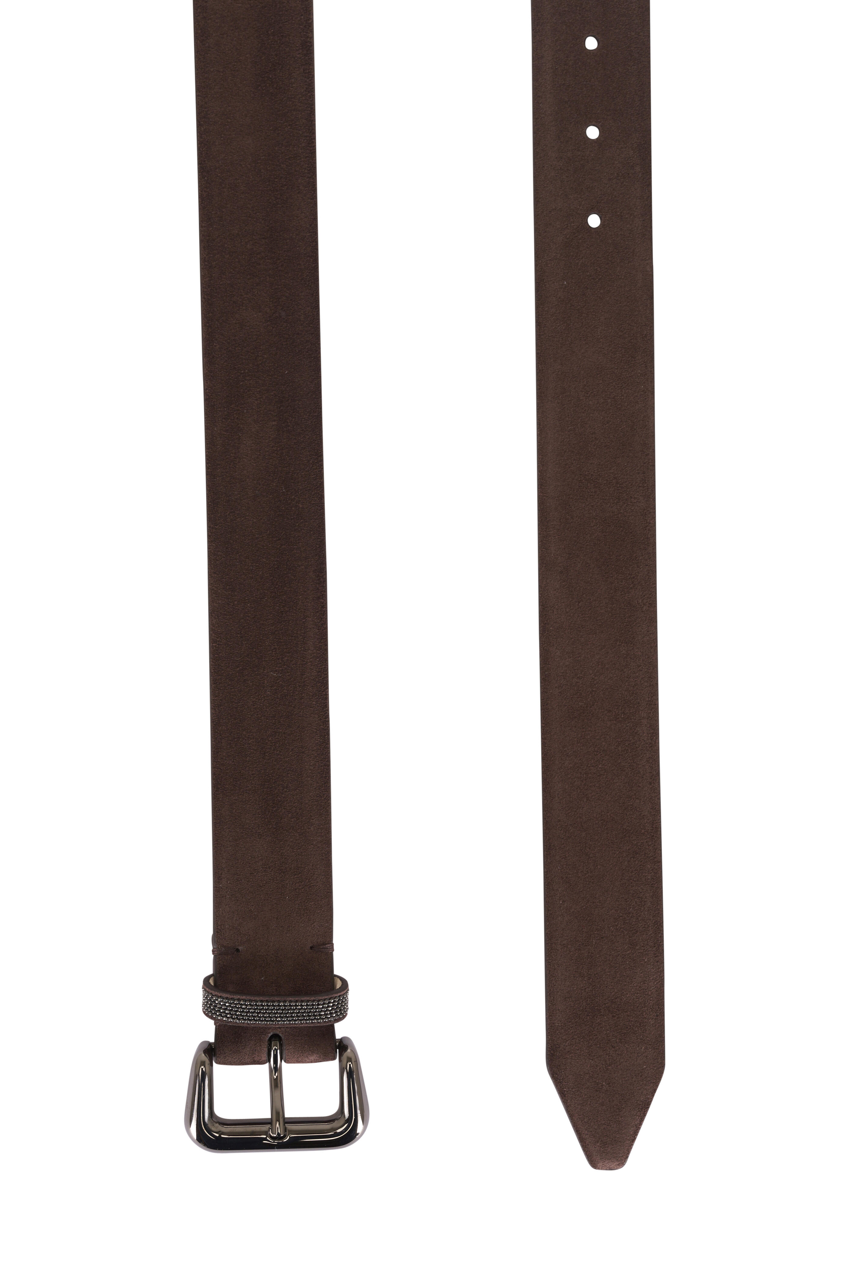 Brunello Cucinelli - Espresso Suede Belt