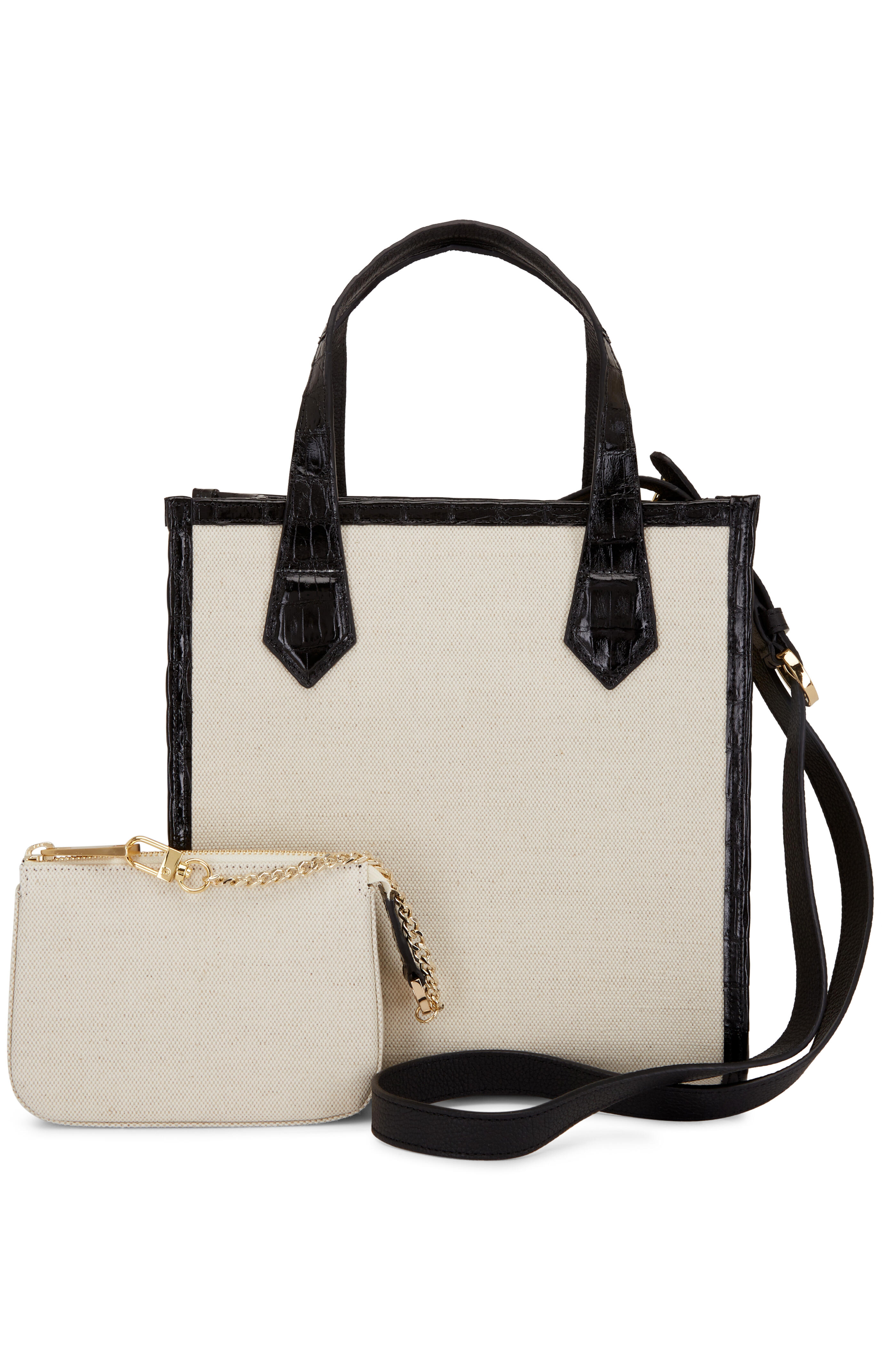 Maria Oliver - Martina Natural & Black Canvas Tote