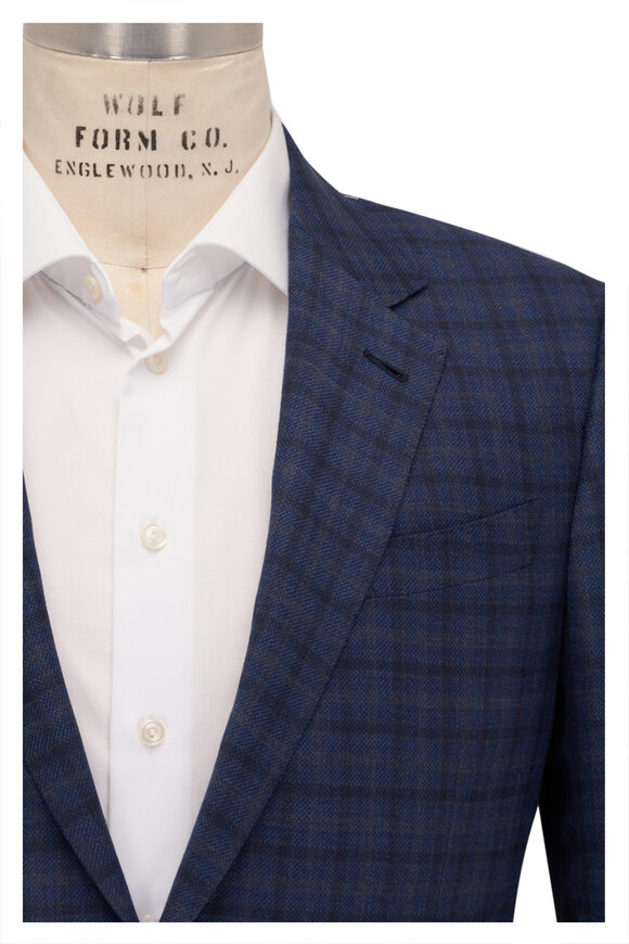 Zegna - Blue & Brown Check Sportcoat 