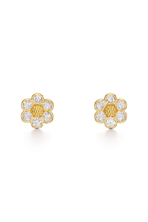 Temple St. Clair 18k Gold Diamond Fiori Post Earrings - view 1
