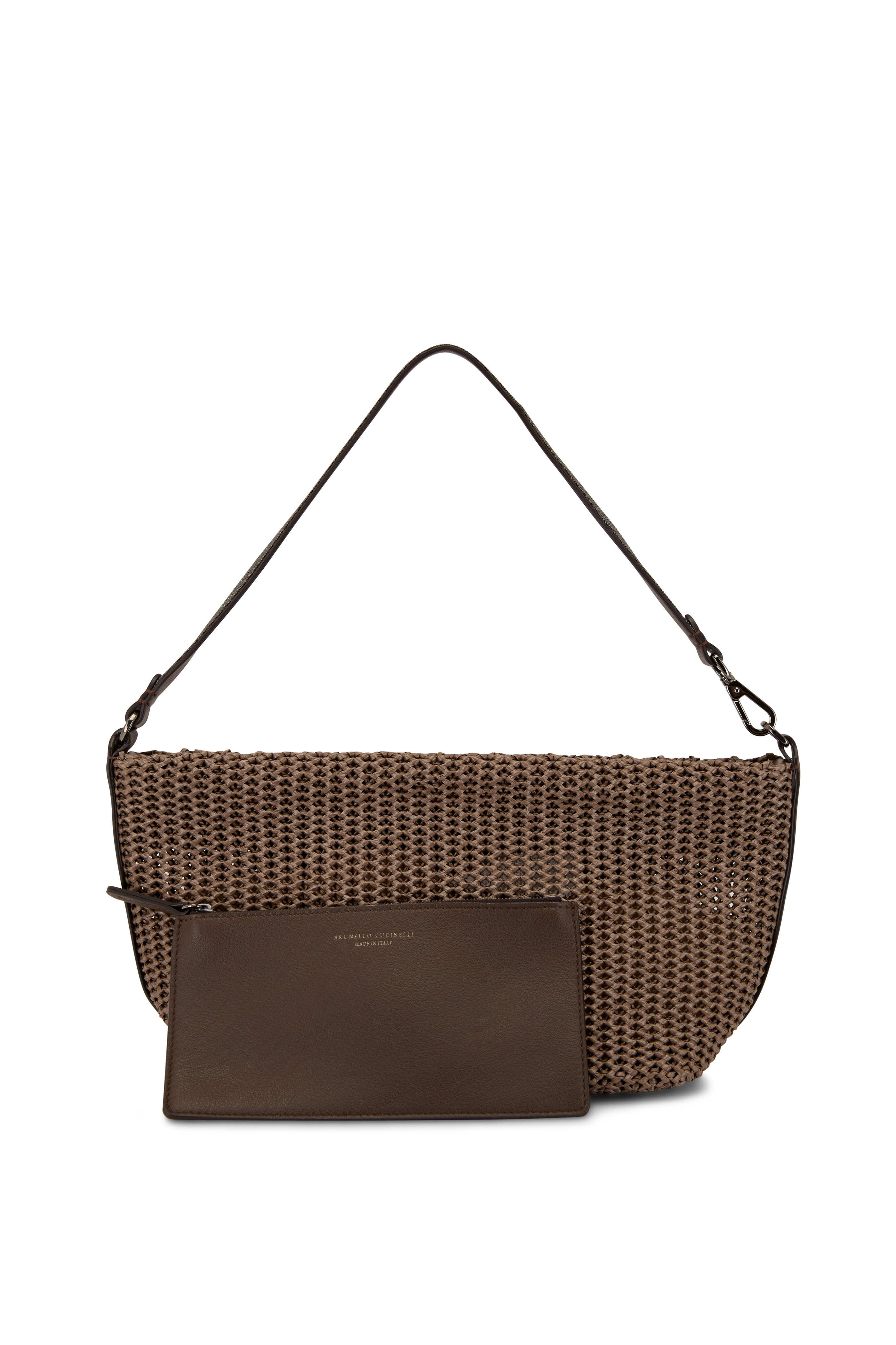BRUNELLO CUCINELLI ウエストポーチ Brunello Cucinelli - Mocha Raffia Pouch Shoulder Bag