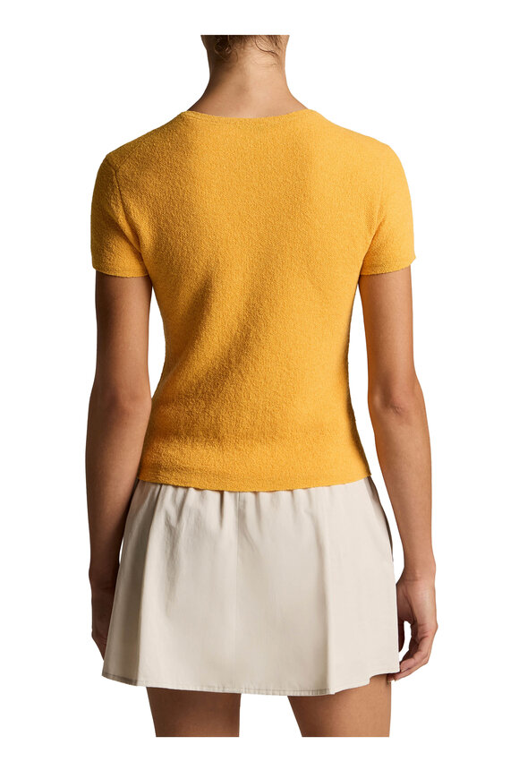 Vince Apricot Bouclé Short Sleeve Sweater - view 3