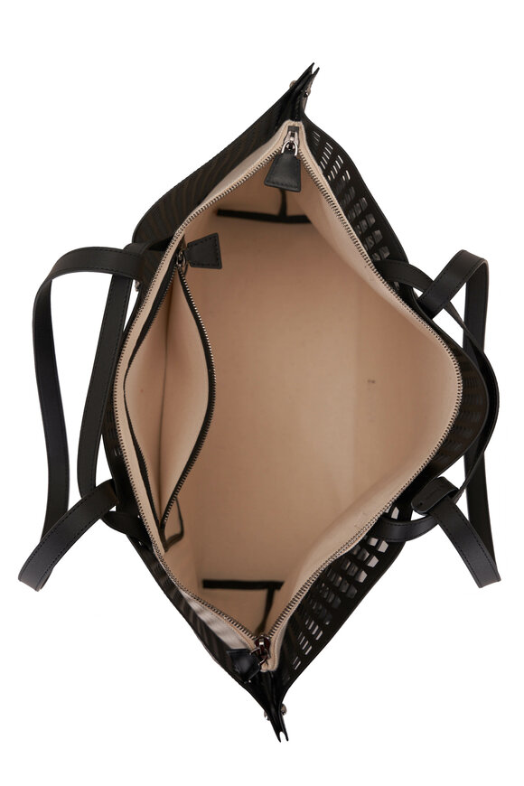 Akris - Medium Ai Black Trapezoid Lasercut Shoulder Bag