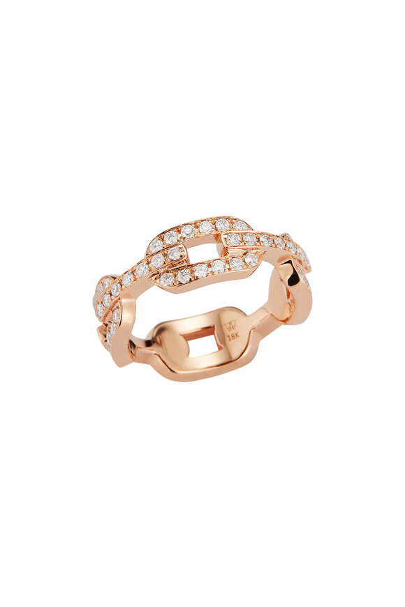 Walters Faith Saxon 18K Rose Gold & All Diamond Link Ring