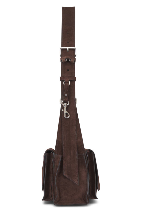 Miu Miu Utilitaire Dark Brown Suede Shoulder Bag - view 4