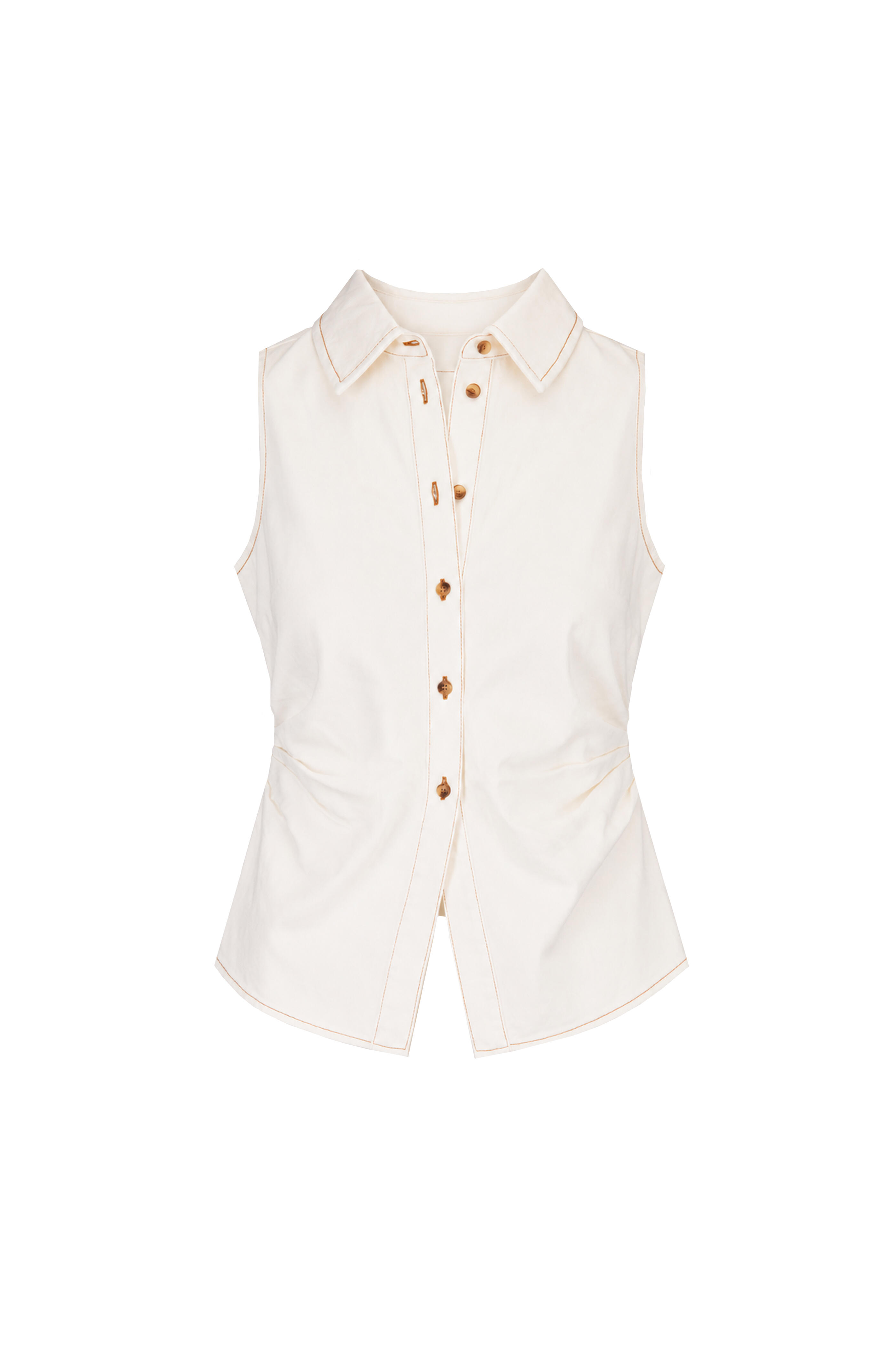 Tanya Taylor - Hanelle Chalk Button Top - view 1