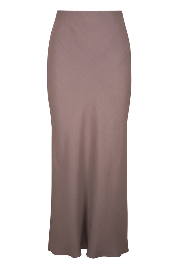 Brunello Cucinelli Fluid Cocoa Twill Bias-Cut Skirt - view 1