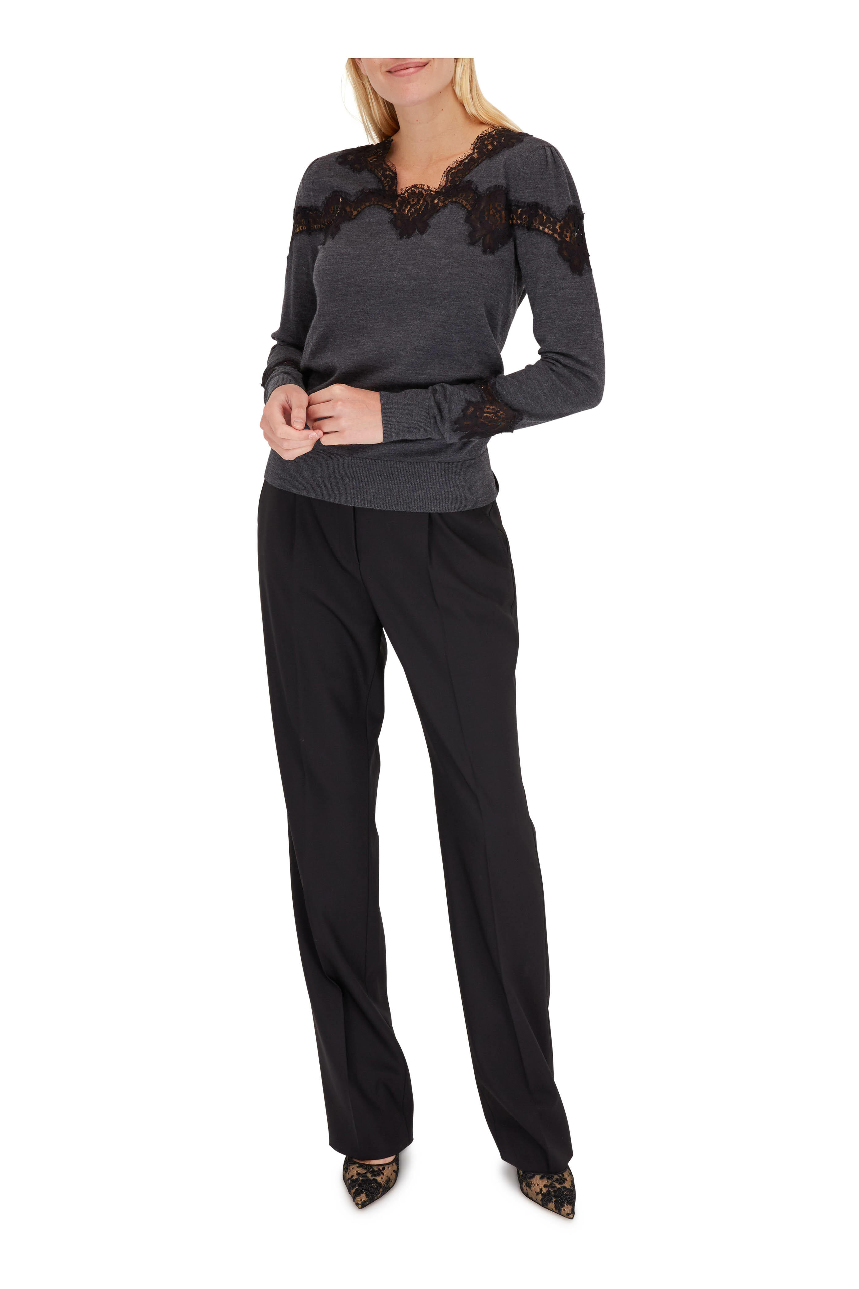 Jimmy Choo - Love Black Floral Lace Pump, 85mm