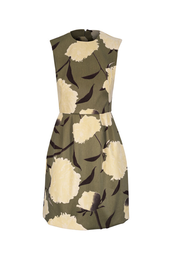 【新品】Estella.K Rosetta Floral Dress Lela Rose - Evelyn Chestnut Metallic Floral Midi Dress