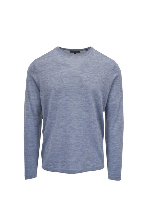Patrick Assaraf Light Blue Extra Fine Merino Wool Sweater