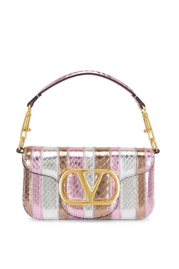 Valentino Garavani Small Loco Metallic Stripe Shoulder Bag - view 7