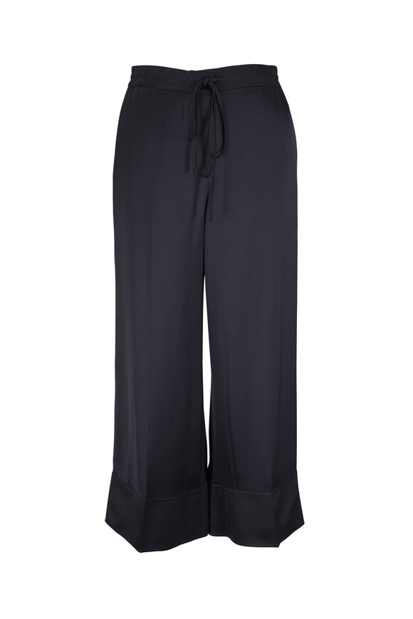 Totême Black Satin Drawstring Pant - view 1