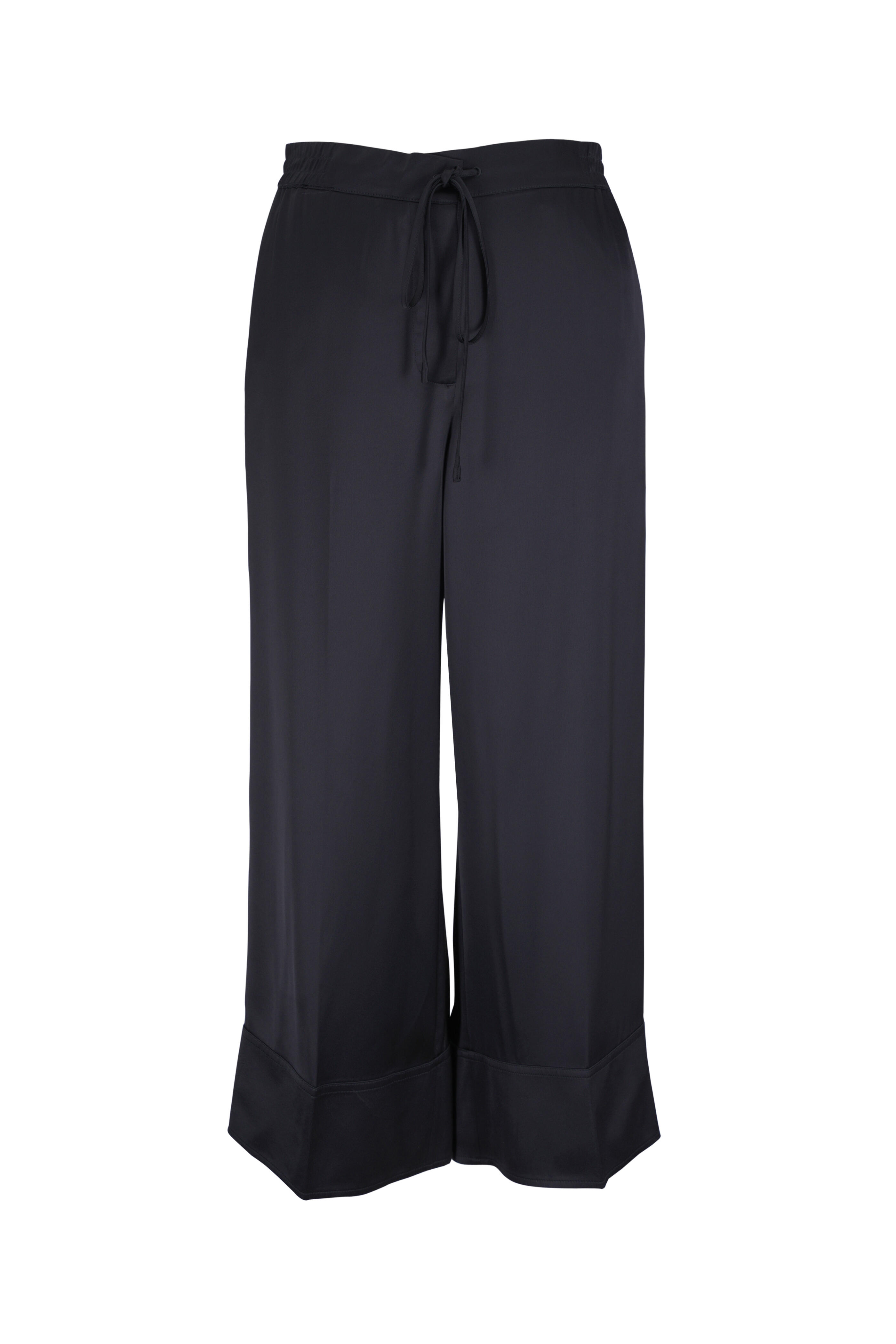 Totême - Black Satin Drawstring Pant - view 1