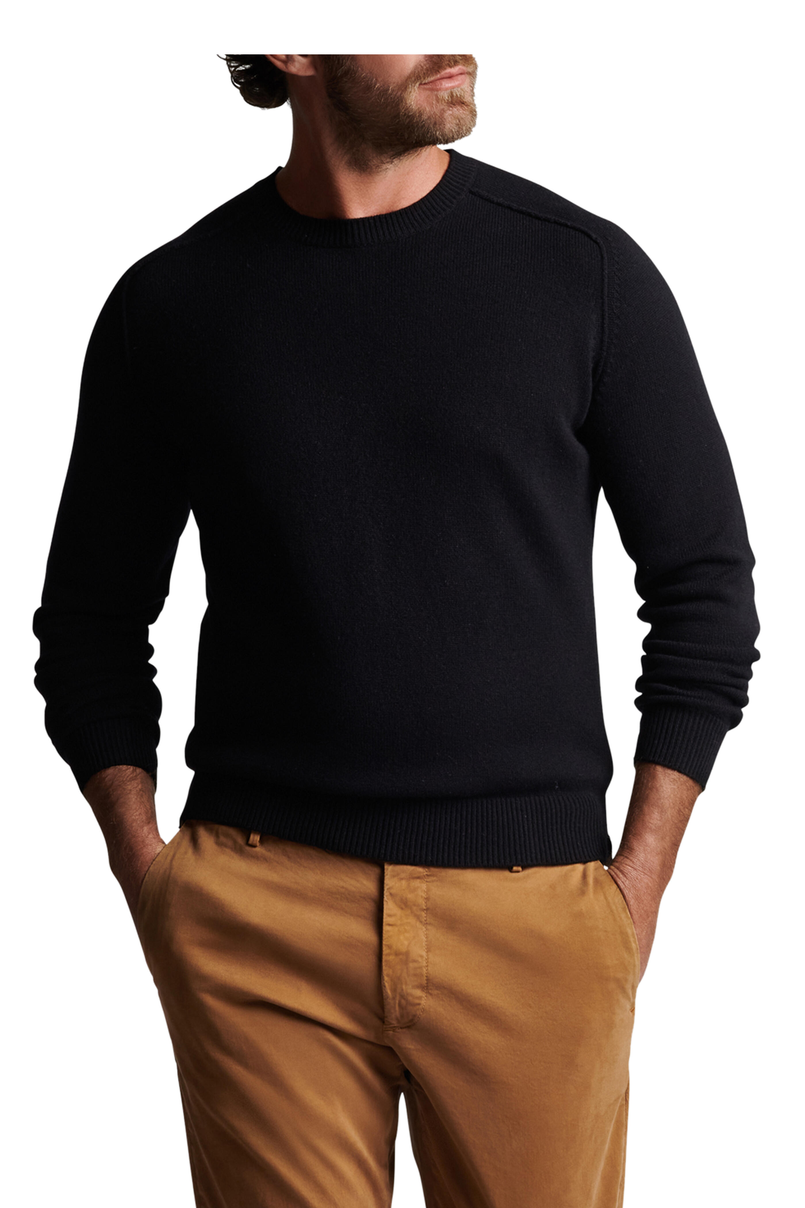 Peter Millar - Alpine Black Crewneck Wool & Cashmere Sweater