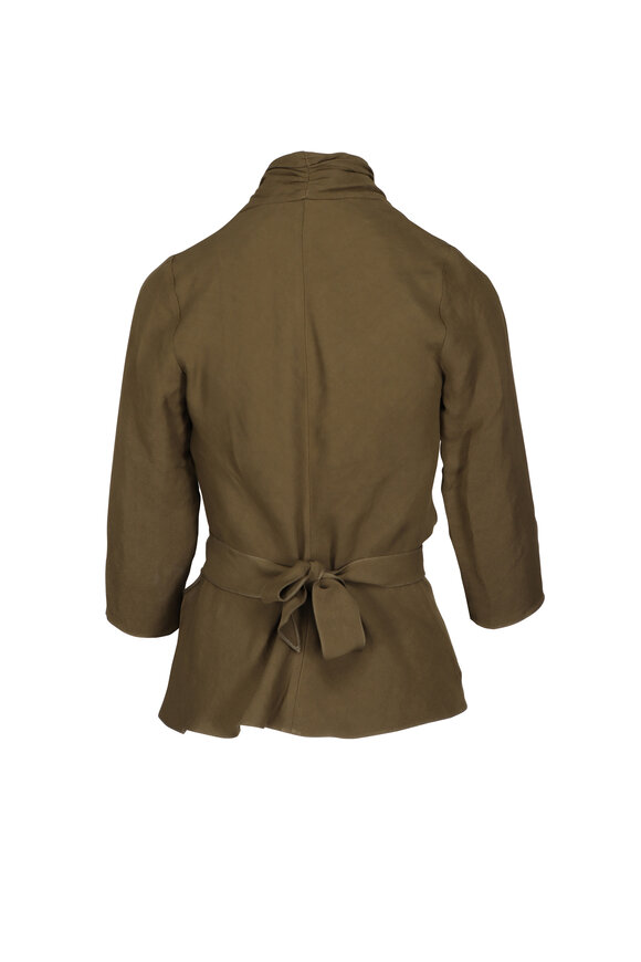Peter Cohen Wrap Tent Green Linen Shirt - view 2