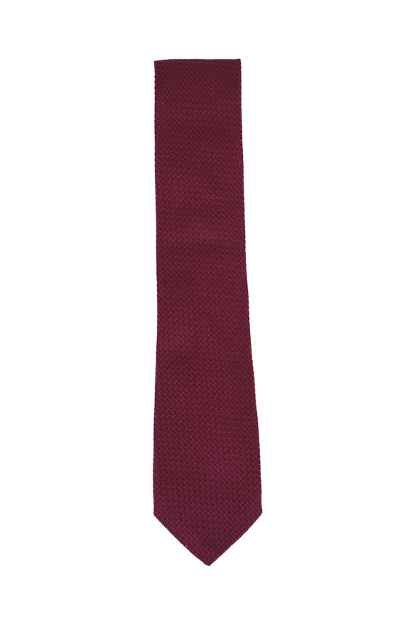 Robert Jensen Grenadine Red Textured Silk Necktie