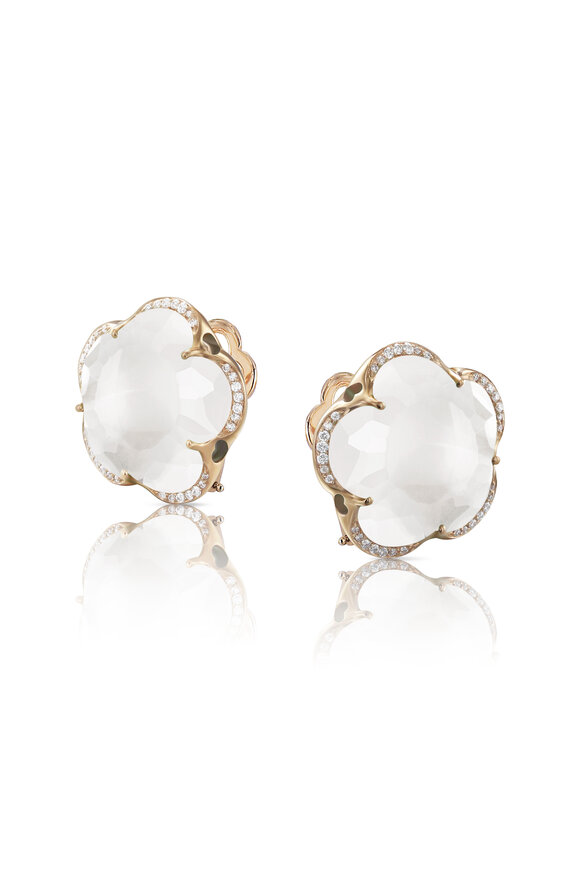 Pasquale Bruni 18k Rose Gold Diamond & Quartz Studs