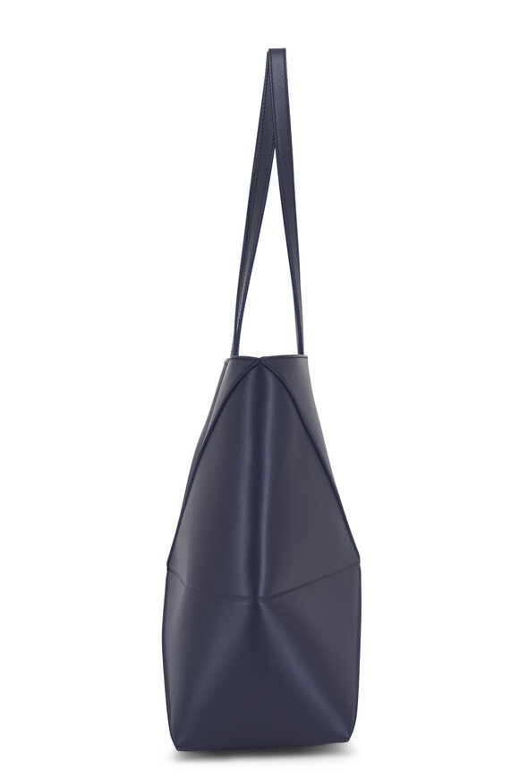 Loewe - Medium Puzzle Fold Abyss Blue Leather Tote