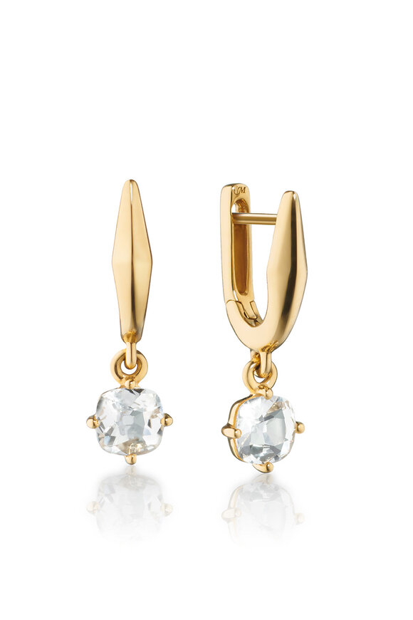 Monica Rich Kosann 18k Yellow Gold Crystal Points North Hoops - view 2