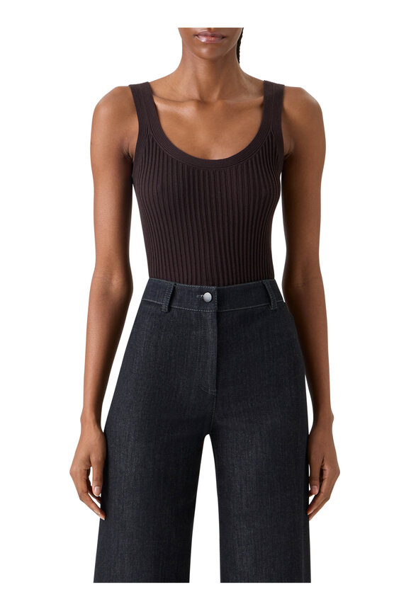 Akris Punto Mocca Ribbed Knit Tank - view 2