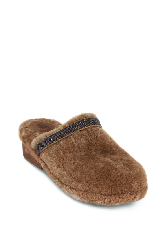 Brunello Cucinelli - Alce Camel Shearling Clog