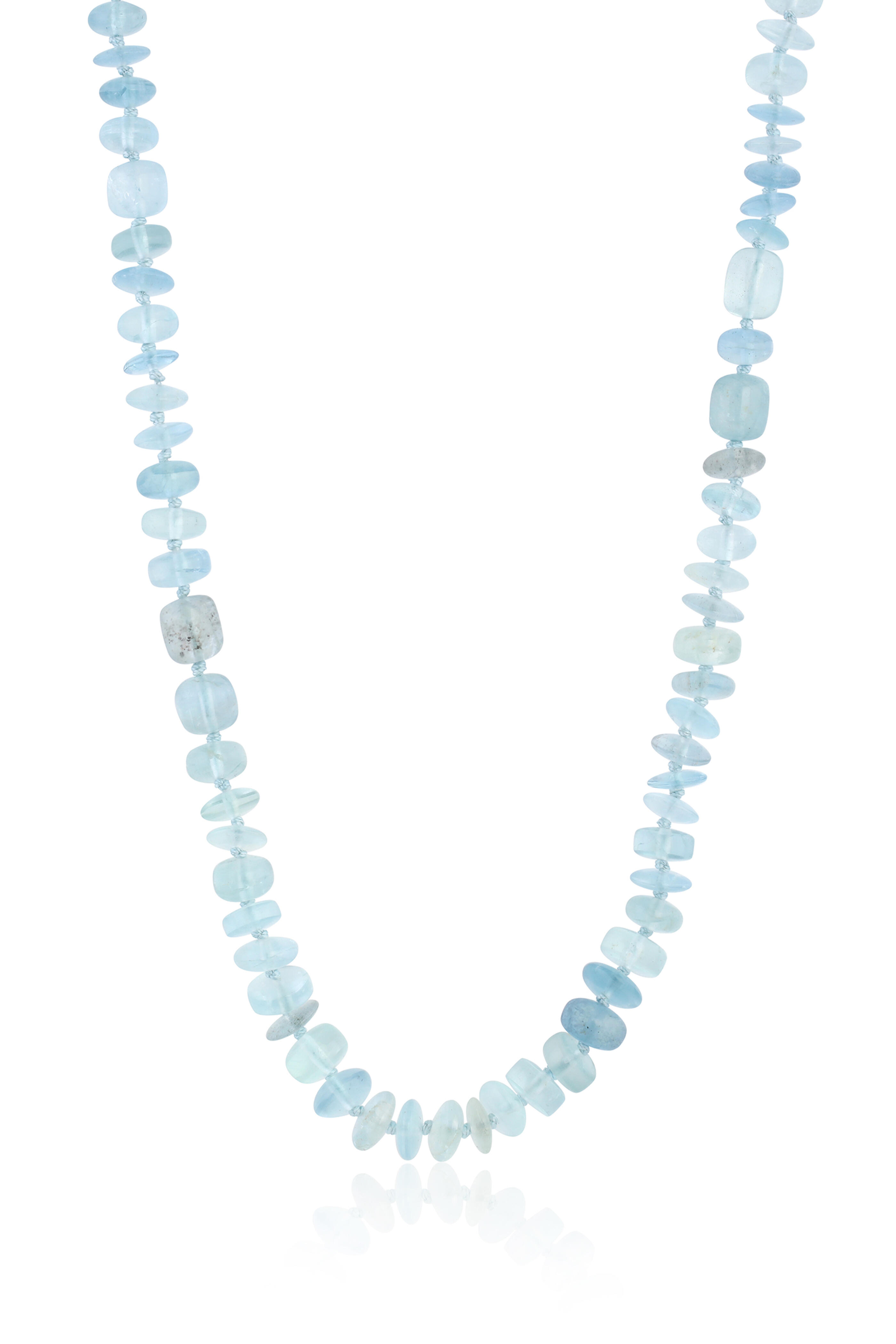 Leigh Maxwell - 18k Yellow Gold Aquamarine Beaded Toggle Necklace - view 1