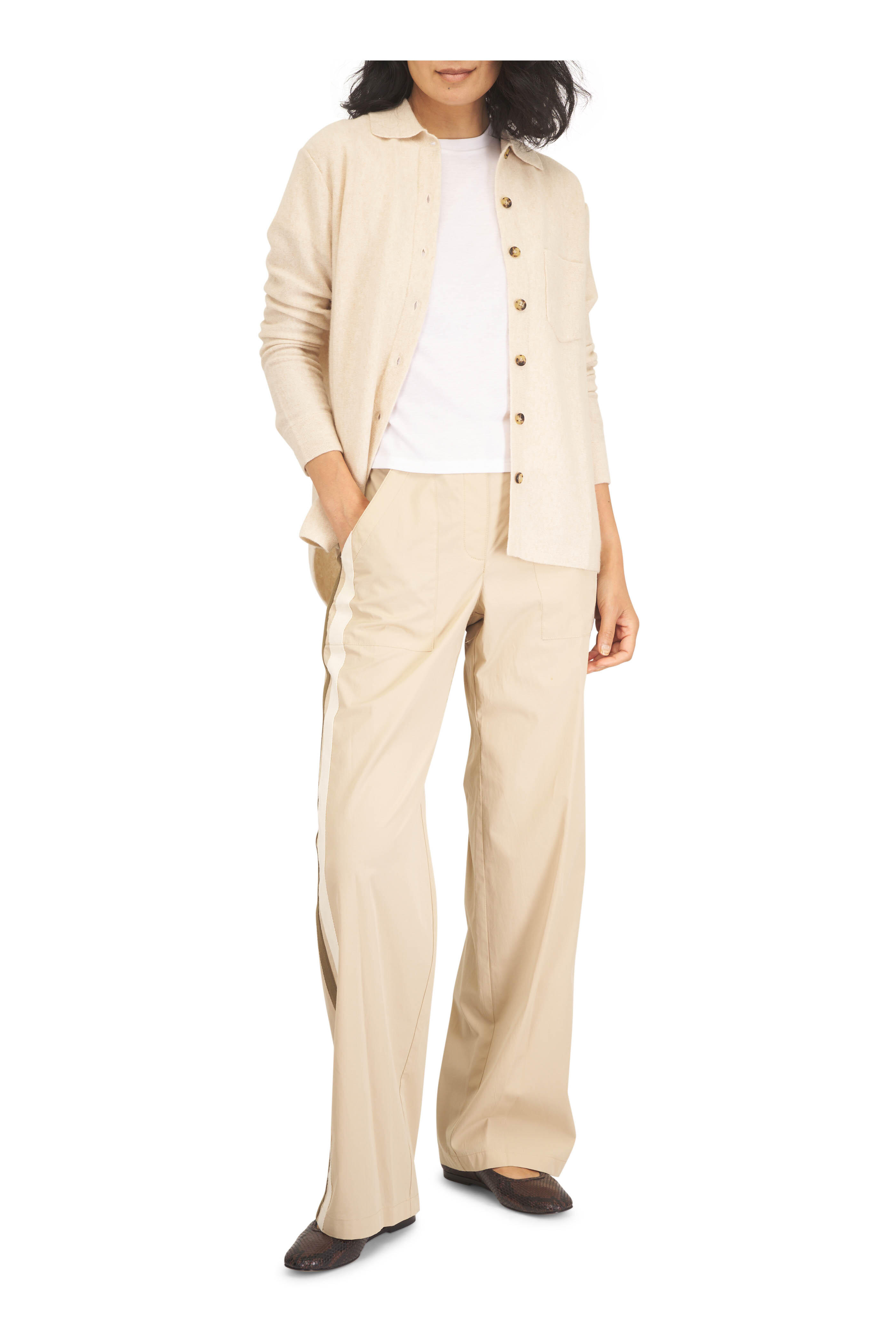 TWP - Isabelle Khaki Vintage Washed Poplin Pant - view 2