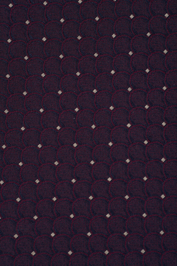 Isaia - Burgundy Geometric Print Silk Necktie