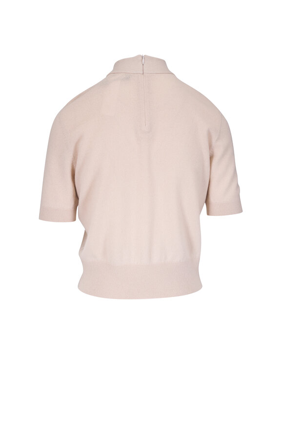 Akris - Greiege Mockneck Sheer Line Sweater