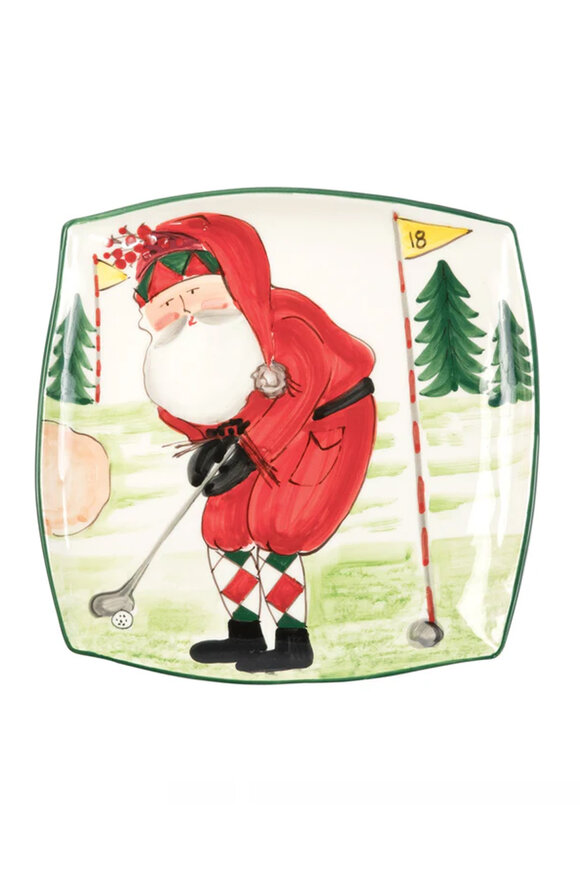 Vietri Old St. Nick Golfing Platter