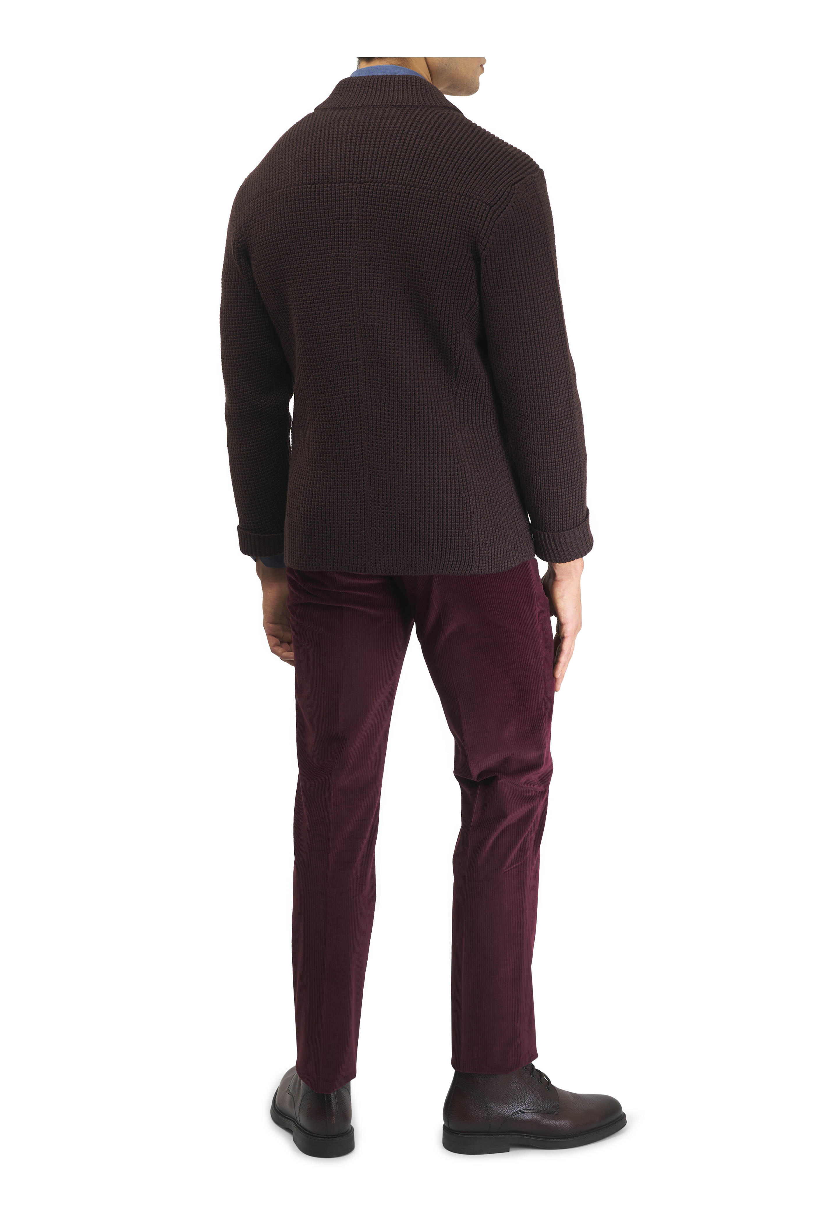 Aquatalia - Bernardo Dark Brown Tumbled Leather Lace Up Boot