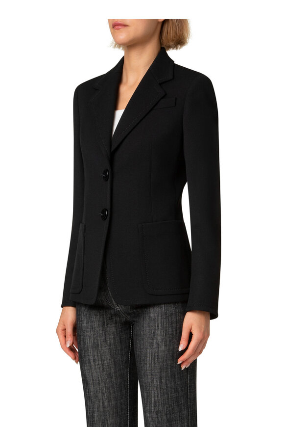 Akris Punto - Black Wool Patch Pocket Jacket